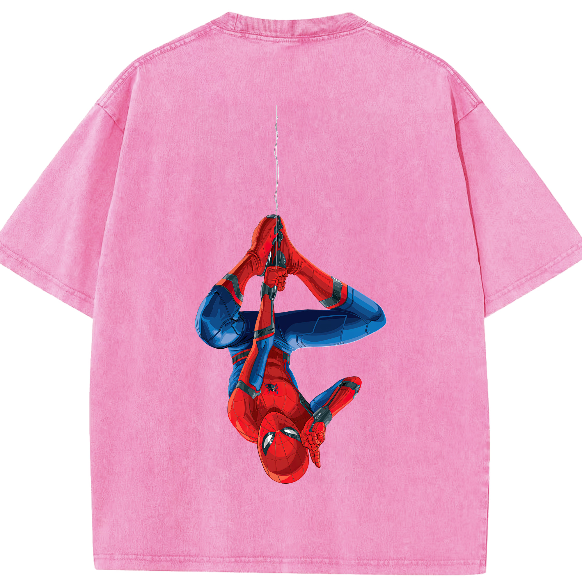 （画像用） Spider Man スパイダーマン 綿100% ヴィンテージ風 半袖Tシャツ（背面プリント）